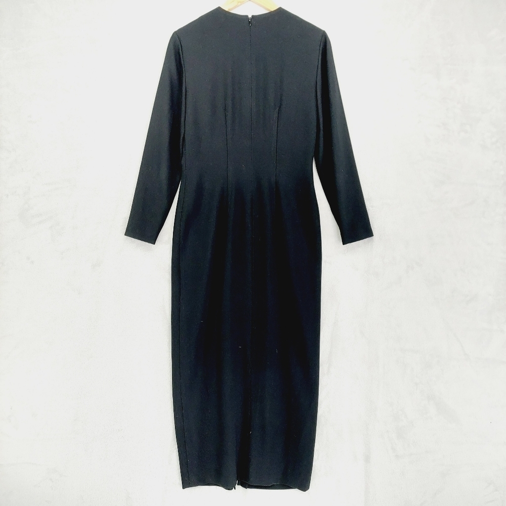Linda Allard Ellen Tracy Long Sleeve Open Front Maxi Dress P5168 - Picture 5 of 9